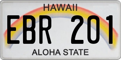 HI license plate EBR201
