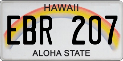 HI license plate EBR207