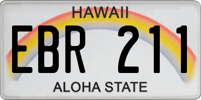 HI license plate EBR211