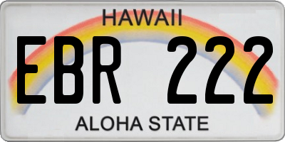 HI license plate EBR222