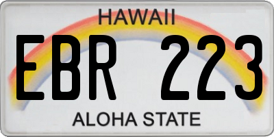HI license plate EBR223
