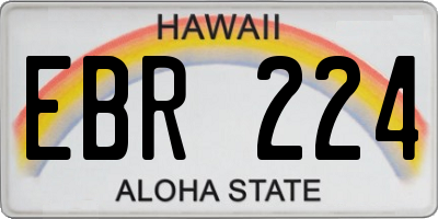 HI license plate EBR224