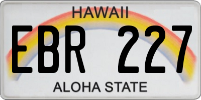 HI license plate EBR227