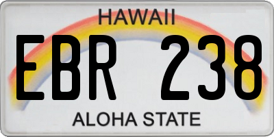 HI license plate EBR238