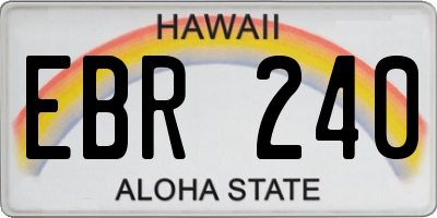 HI license plate EBR240