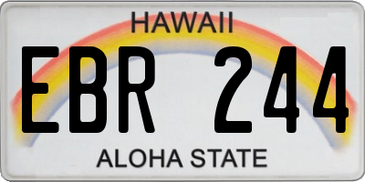 HI license plate EBR244