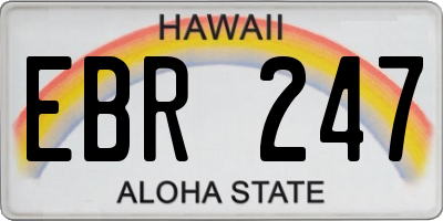 HI license plate EBR247
