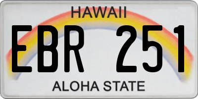 HI license plate EBR251