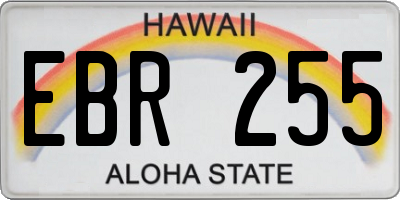 HI license plate EBR255