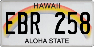 HI license plate EBR258