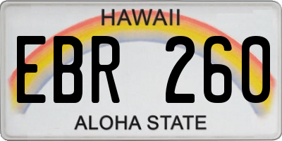 HI license plate EBR260