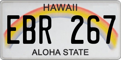 HI license plate EBR267