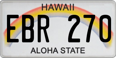 HI license plate EBR270