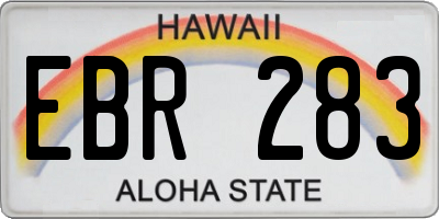 HI license plate EBR283