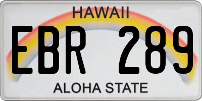 HI license plate EBR289