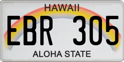 HI license plate EBR305