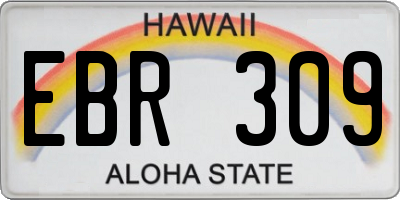 HI license plate EBR309