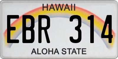 HI license plate EBR314