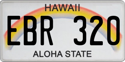 HI license plate EBR320
