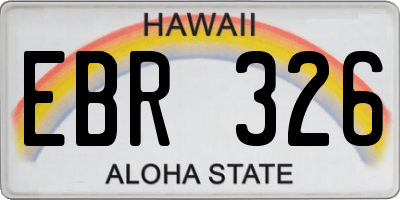 HI license plate EBR326