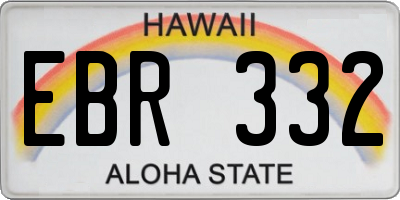 HI license plate EBR332