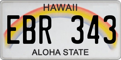 HI license plate EBR343