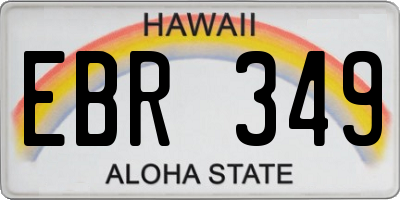 HI license plate EBR349