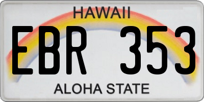 HI license plate EBR353