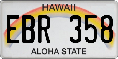 HI license plate EBR358