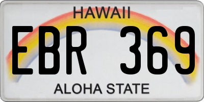 HI license plate EBR369