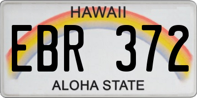 HI license plate EBR372