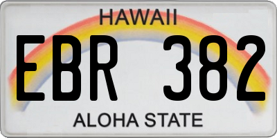 HI license plate EBR382