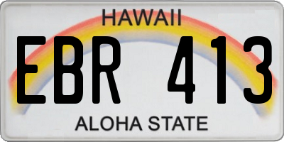 HI license plate EBR413