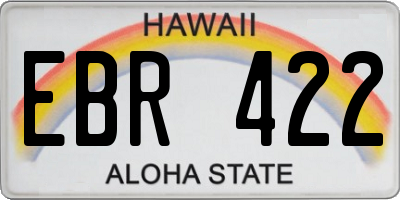 HI license plate EBR422