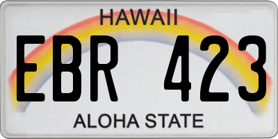 HI license plate EBR423
