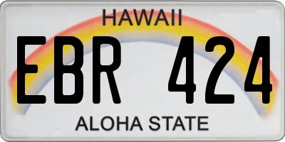 HI license plate EBR424