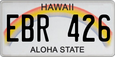 HI license plate EBR426