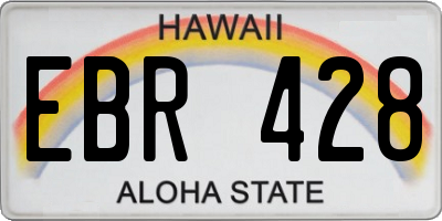 HI license plate EBR428