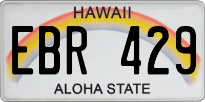 HI license plate EBR429