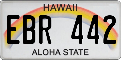 HI license plate EBR442