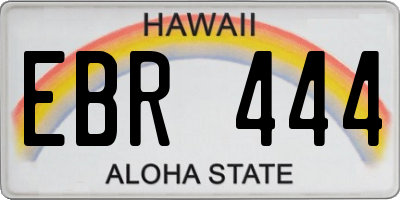 HI license plate EBR444