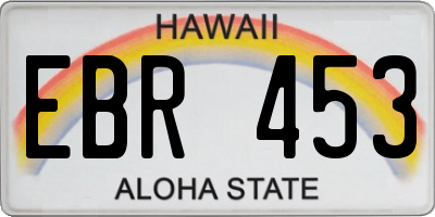 HI license plate EBR453