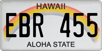 HI license plate EBR455