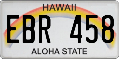 HI license plate EBR458