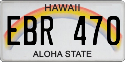 HI license plate EBR470