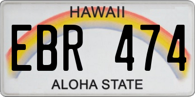 HI license plate EBR474