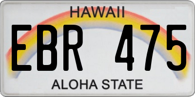 HI license plate EBR475
