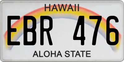 HI license plate EBR476