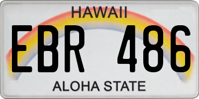 HI license plate EBR486