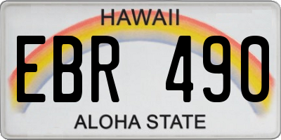 HI license plate EBR490